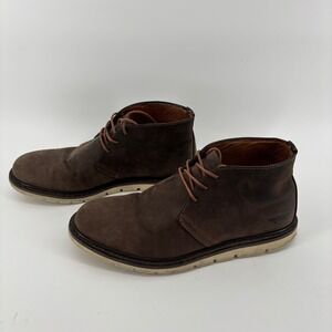 Good Golden Fox Mens Chukka Boots 9.5 Brown Leather Wedge Sole Lace Up Americana